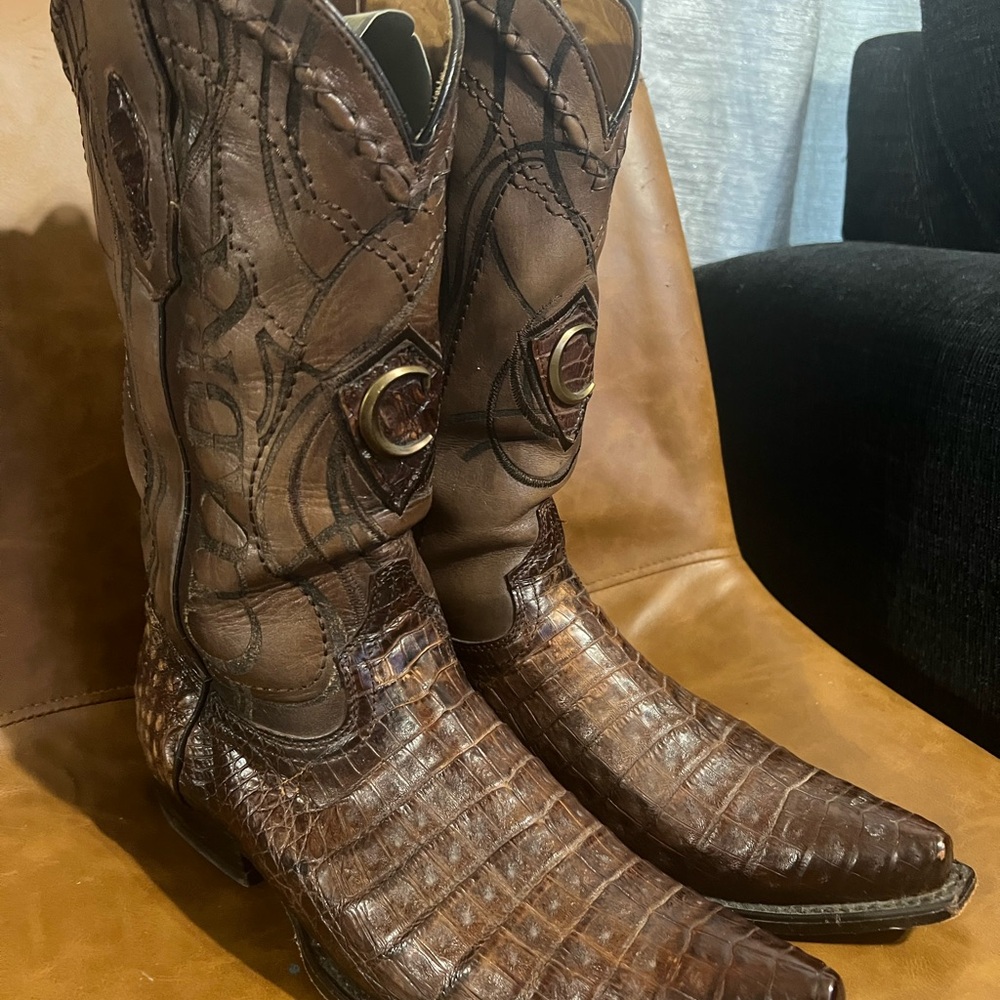 Cuadra Brown Caiman Belly Cowboy Boots